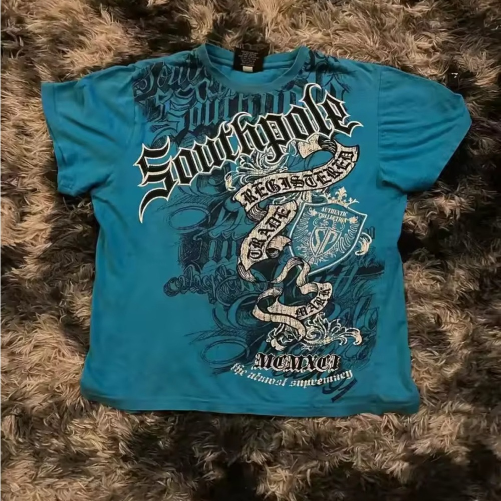 Retro Blue Y2k Shirt